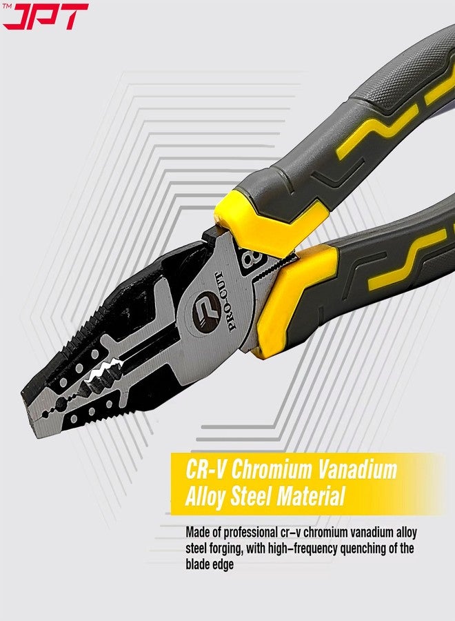 JPT كماشة قطع جانبية شديدة التحمل من JPT Pro cut مقاس 8 بوصات ذات قوة قطع عالية، مناسبة لثني البراغي وتثبيتها وقطع المعادن اللينة مثل النحاس والألومنيوم. - Image 4